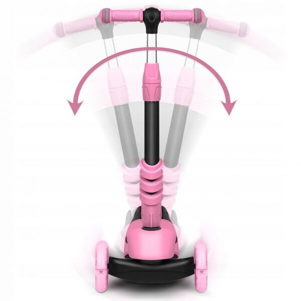 Trotineta 3 in 1 cu roti cu LED Ricokids Todi 765400 - Roz