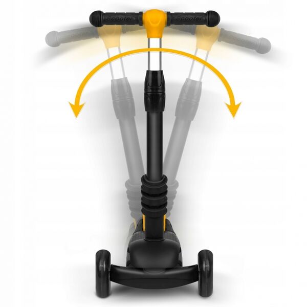 Trotineta 3 in 1 cu roti cu LED Ricokids Cubi 765500 - Negru - Portocaliu
