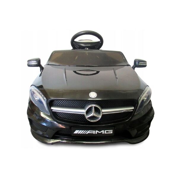 Masinuta electrica cu telecomanda, roti EVA, scaun piele Mercedes GLA45 - Negru