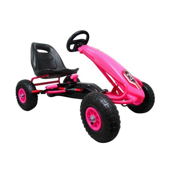Kart cu pedale Gokart, 3-7 ani, roti gonflabile, G4 R-Sport - Roz