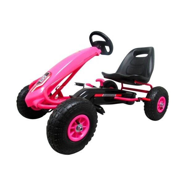 Kart cu pedale Gokart, 3-7 ani, roti gonflabile, G4 R-Sport - Roz