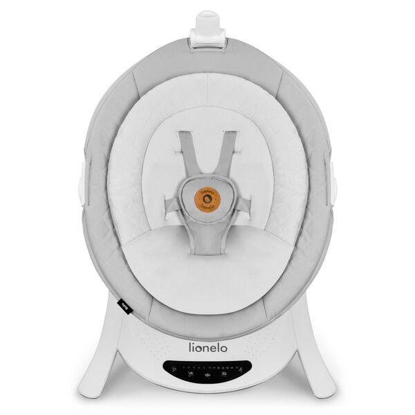 Lionelo - Balansoar multifunctional Bella, Electric, Scaun reglabil, Ecran tactil si telecomanda, 6 miscari unice, 5 viteze, Cu melodii, Gri