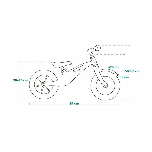 Lionelo - Bicicleta usoara Bart Tour, Fara pedale, Cu cadru din magneziu, Cu ghidon si sa reglabile, Greutate 3.8 Kg, 12 inch, Conform cu standardul european de securitate EN71, Grey Stone
