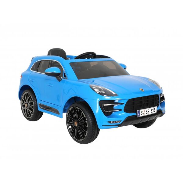 Masina electrica copii Porche Macan Turbo albastra, 12V, cu telecomanda pentru parinti