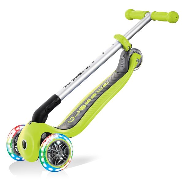 Trotineta Globber Primo cu lumini, pliabila , culoare verde