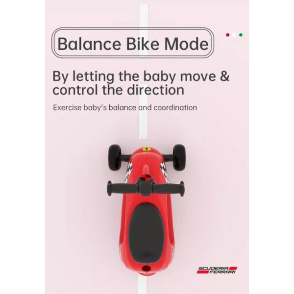 Trotineta pliabila multifonctionala Ferrari 4 in 1 neagra