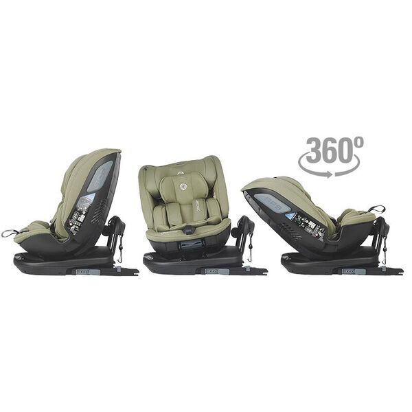 Scaun auto rotativ iSize Coccolle Velsa Moss green, Culoare: Khaki
