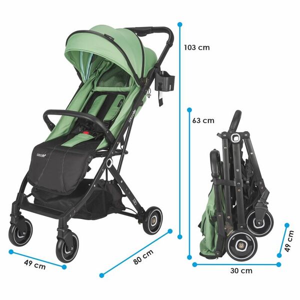 Carucior sport Coccolle Alla Mistletoe green, Culoare: Verde