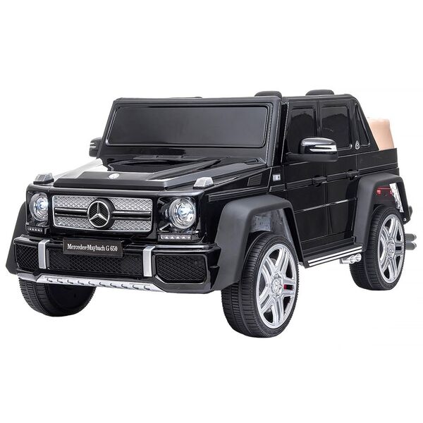 Masinuta electrica Chipolino SUV Mercedes Maybach G650 black cu scaun din piele si roti EVA, Culoare: Negru