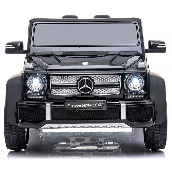 Masinuta electrica Chipolino SUV Mercedes Maybach G650 black cu scaun din piele si roti EVA, Culoare: Negru