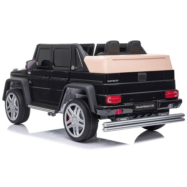 Masinuta electrica Chipolino SUV Mercedes Maybach G650 black cu scaun din piele si roti EVA, Culoare: Negru
