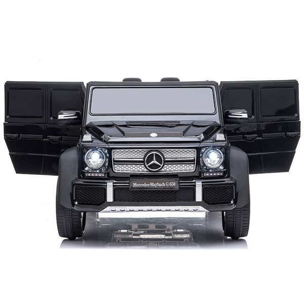 Masinuta electrica Chipolino SUV Mercedes Maybach G650 black cu scaun din piele si roti EVA, Culoare: Negru