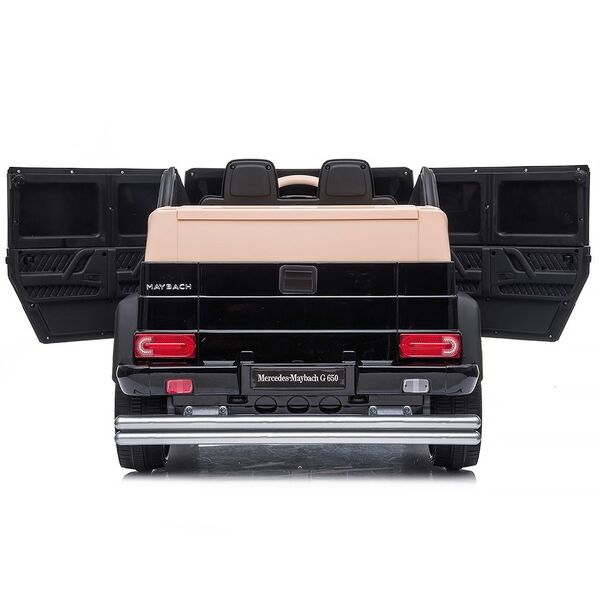 Masinuta electrica Chipolino SUV Mercedes Maybach G650 black cu scaun din piele si roti EVA, Culoare: Negru