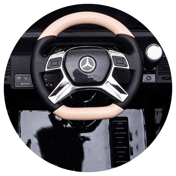 Masinuta electrica Chipolino SUV Mercedes Maybach G650 black cu scaun din piele si roti EVA, Culoare: Negru
