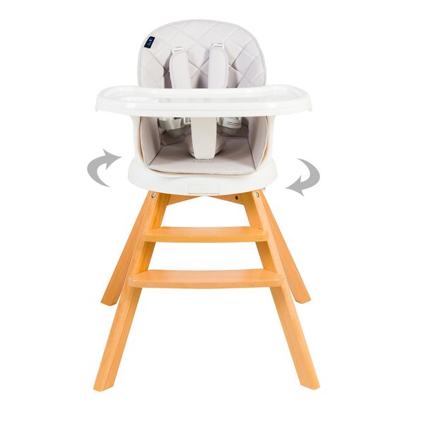 Scaun de masa 3 in 1 Juju Eat&Twist, Gri, Culoare: Gri