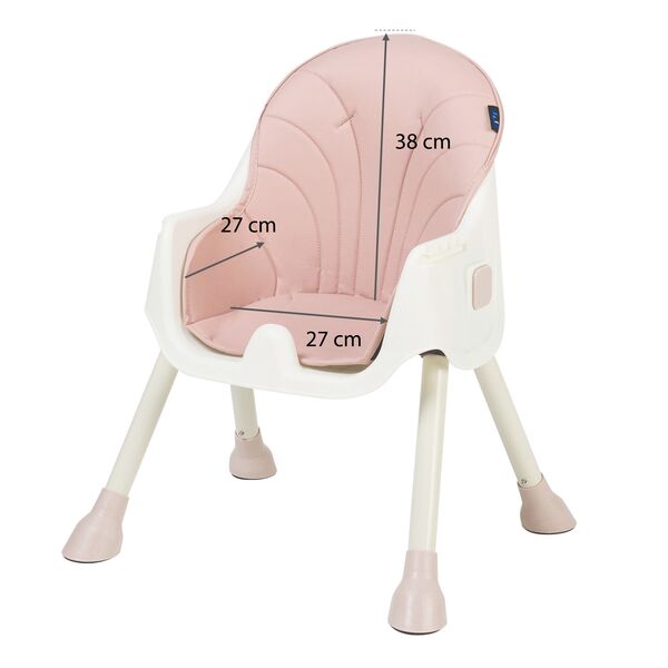 Scaun de masa 2 in 1 Juju Eat&Smile, Pink, Culoare: Roz