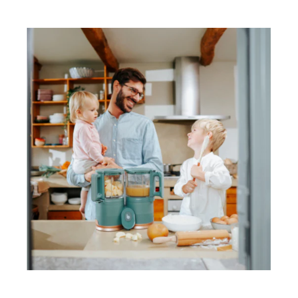 Babymoov - Robot multifunctional Nutribaby Glass 4 in 1 din sticla si otel inoxidabil